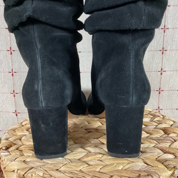 Splendid “Phyllis” Black Suede Slouchy Boots Mid Calf Slouch Heeled Boot Sz 6 - Picture 4 of 7